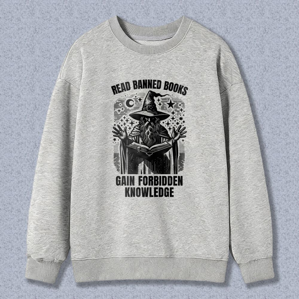 Wardrobecart Read Banned Books Gain Forbidden Knowledge Witch Reading Book Pattern Unisex Classic Sweatshirt