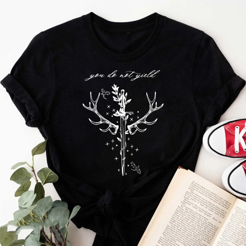 Wardrobecart You Do Not Yield Antler Sword Design Tshirt