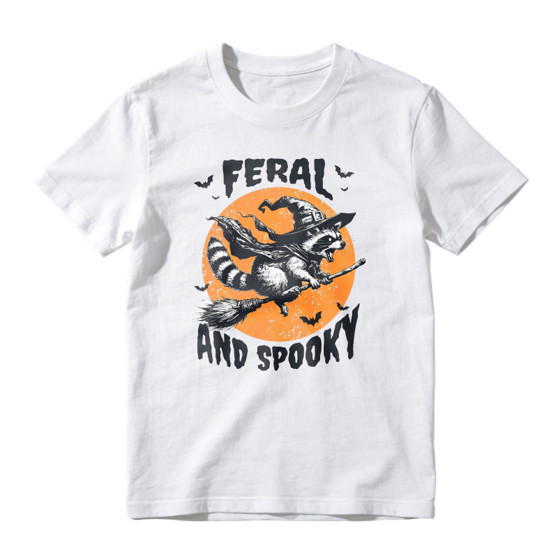 Feral And Spooky Raccoon Witch Halloween Graphic, Unisex Classic T-shirt