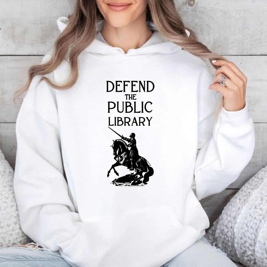 Wardrobecart Defend The Public Library Knight On Horseback Unisex Classic Hoodie