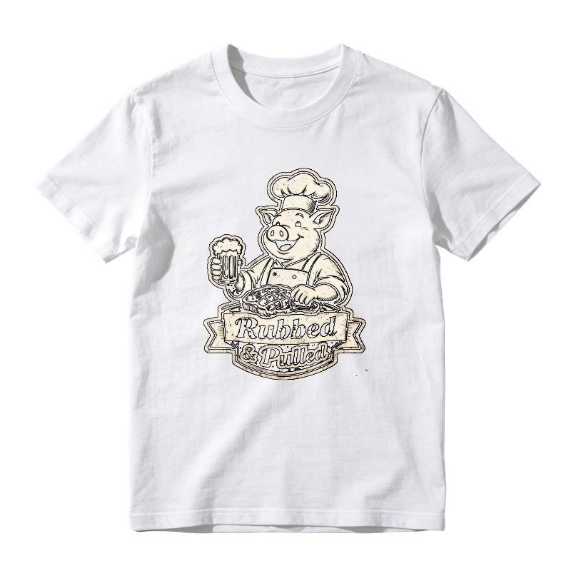 Chef Pig Holding Beer And Ribs Rubbed And Pulled Barbecue Humor Unisex Classic T-shirt