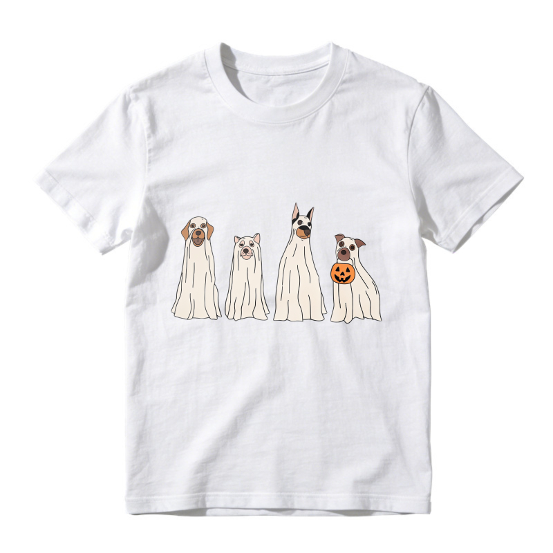 Halloween Ghost Dogs With Pumpkin Unisex Classic T-shirt