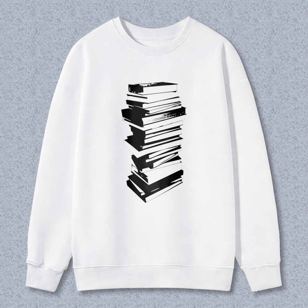 Wardrobecart Stack Of Books Pattern Unisex Classic Sweatshirt