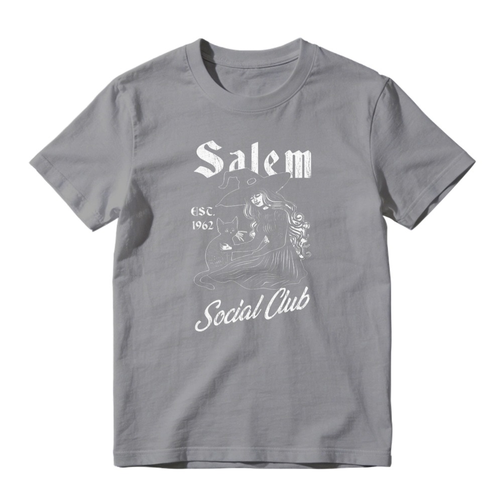 Salem Social Club Witch And Black Cat Vintage Est 1962 Graphic T-shirt