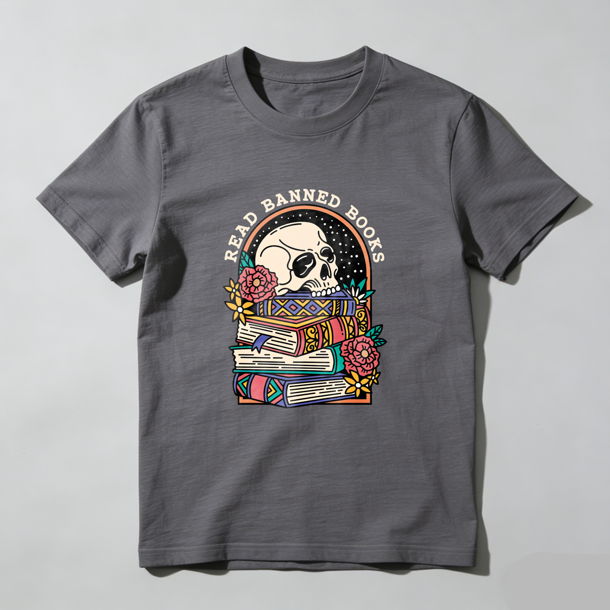 Wardrobecart Read Banned Books Skull And Books Tshirt