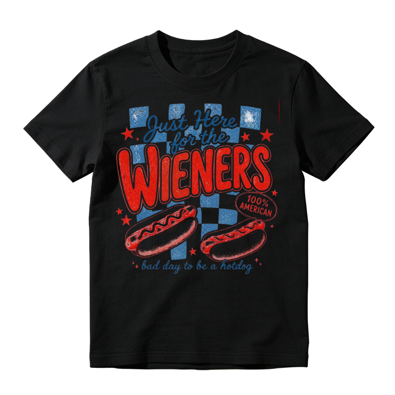 Retro I'm Just Here For The Wieners T-shirt