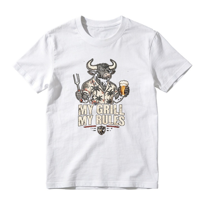 Bull With Fork And Beer My Grill My Rules Unisex Classic T-shirt