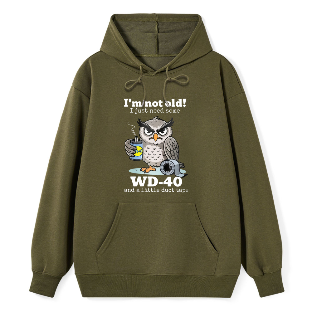Owl Holding Wd 40 And Duct Tape With Text I M Not Old I Just Need Some Wd 40 And A Little Duct Tape T Shirt