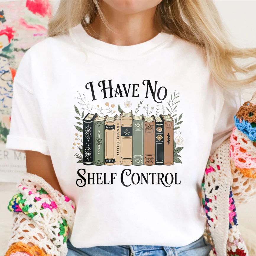 Wardrobecart I Have No Shelf Control Books And Flowers Pattern Unisex Classic T-shirt