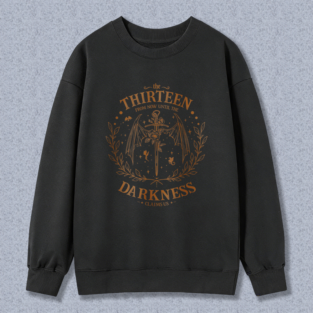 Wardrobecart Thirteen Darkness Design With Winged Sword And Laurel Wreath Unisex Classic Sweatshirt