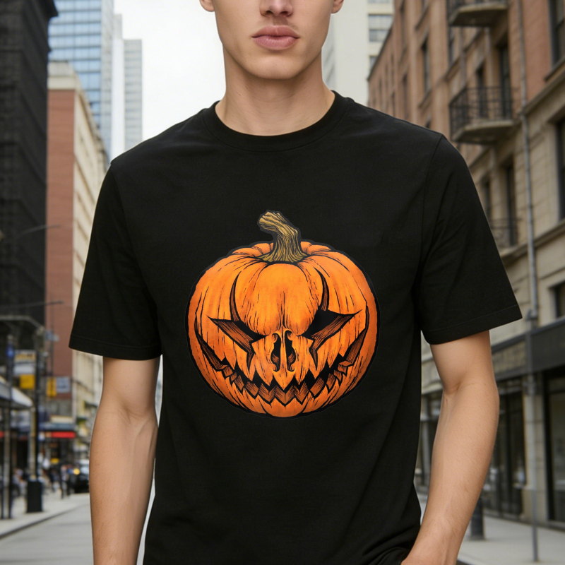 Halloween Carved Pumpkin Face, Unisex Classic T-shirt