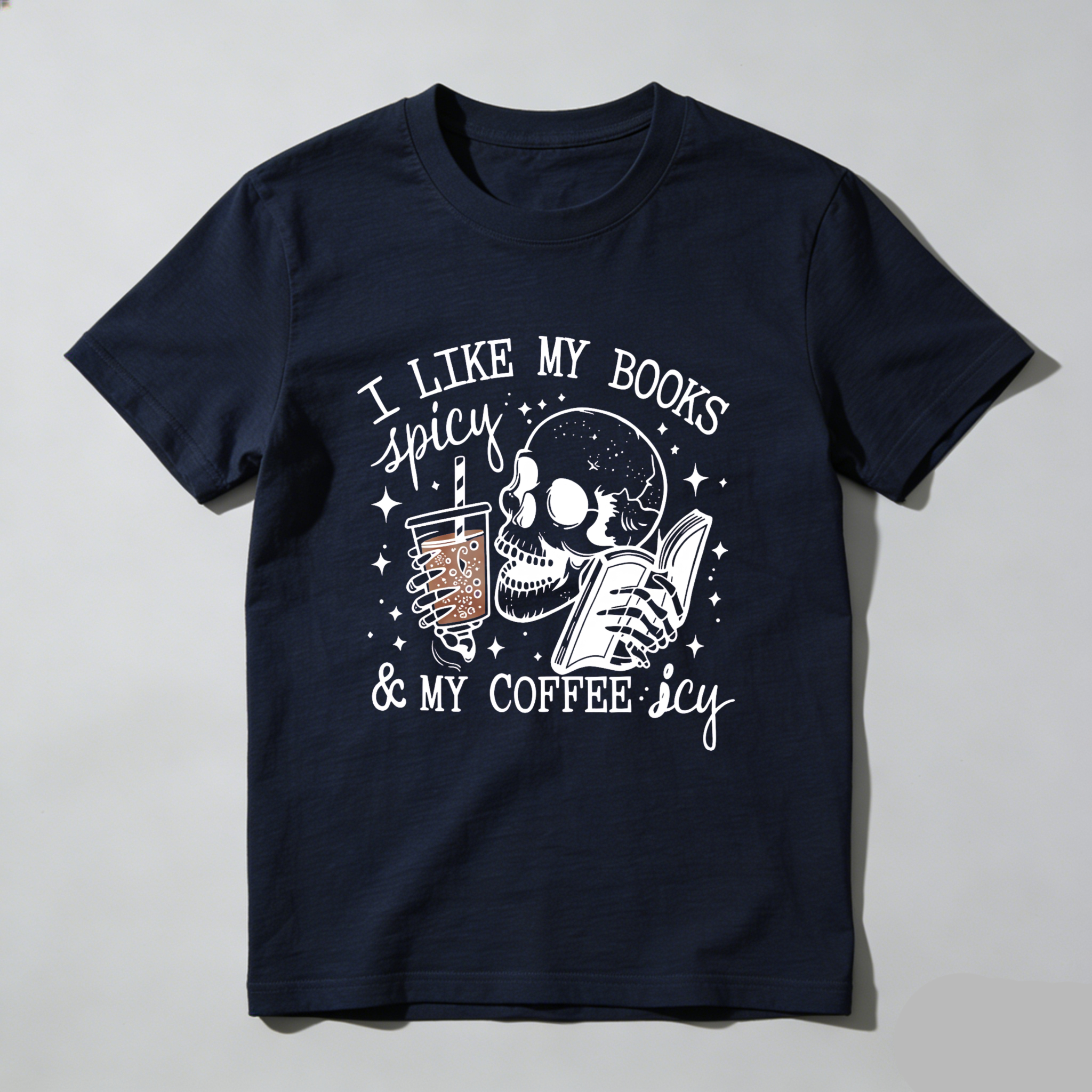 Wardrobecart I Like My Books Spicy And My Coffee Icy Tshirt