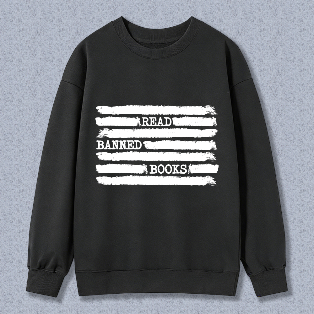 Wardrobecart Read Banned Books Pattern Unisex Classic Sweatshirt