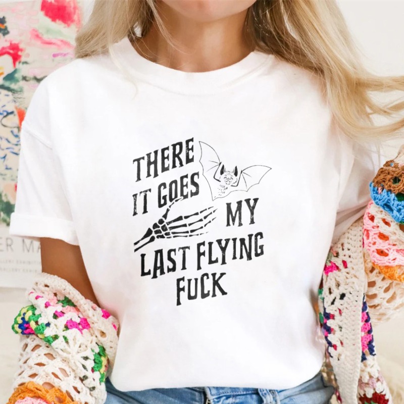 There It Goes My Last Flying Fuck Skeleton Bat Graphic T-shirt