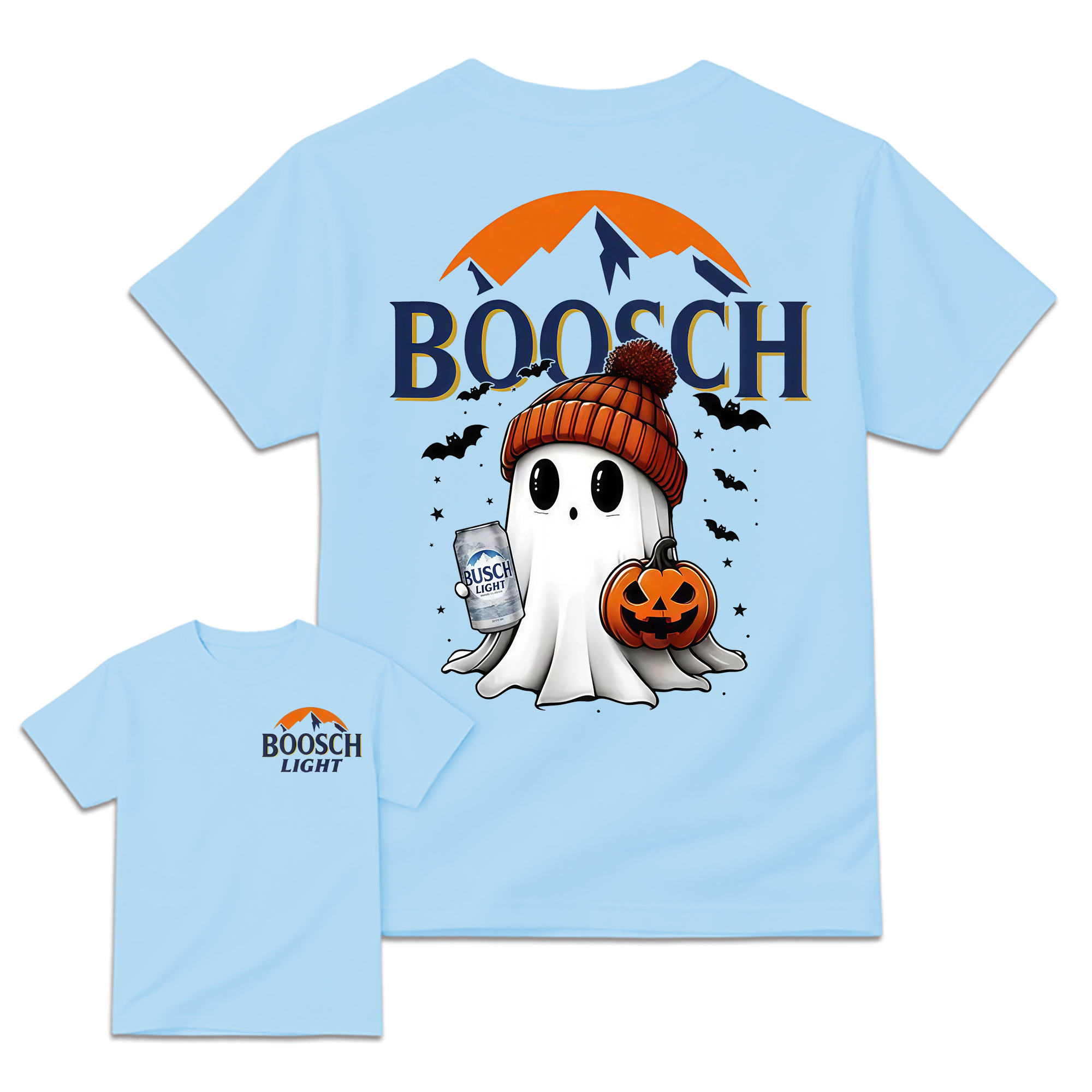Boosch Light Halloween Cute Ghost Pumpkin T-Shirt