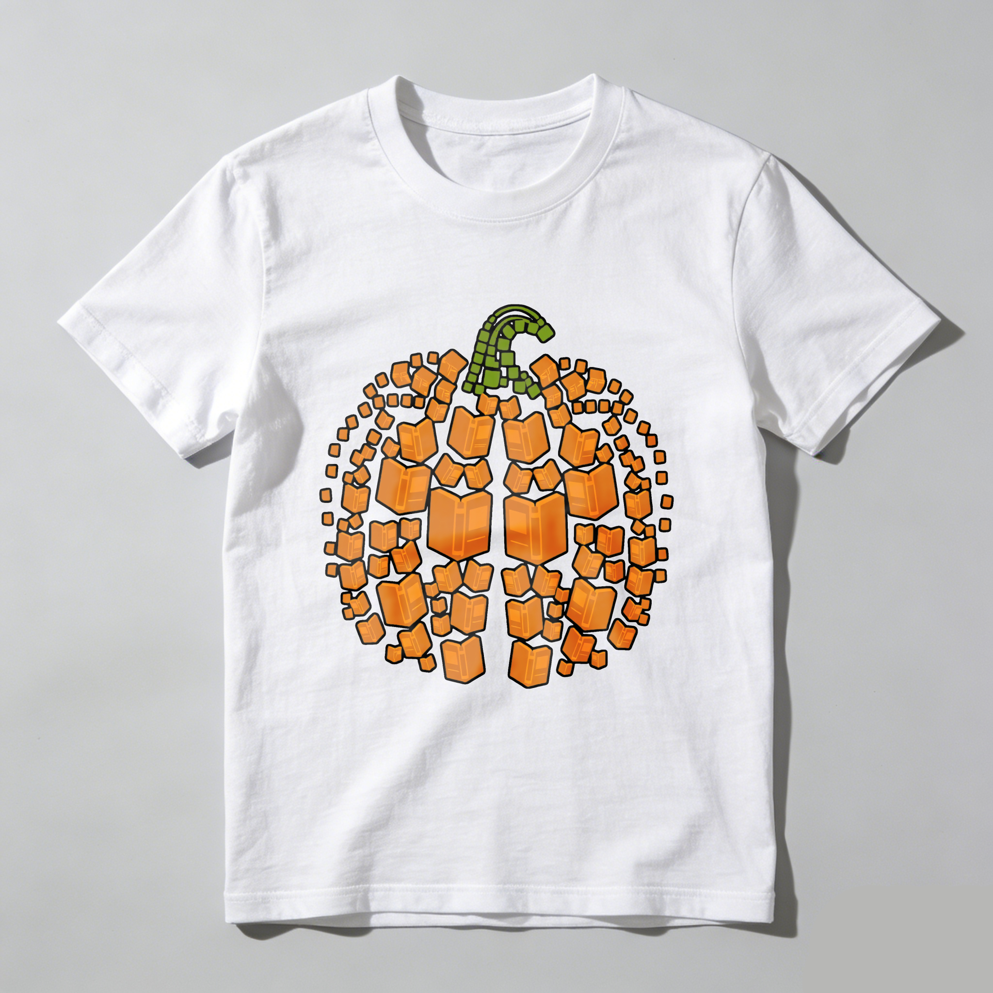 Wardrobecart Pumpkin Made Of Open Books Pattern Tshirt
