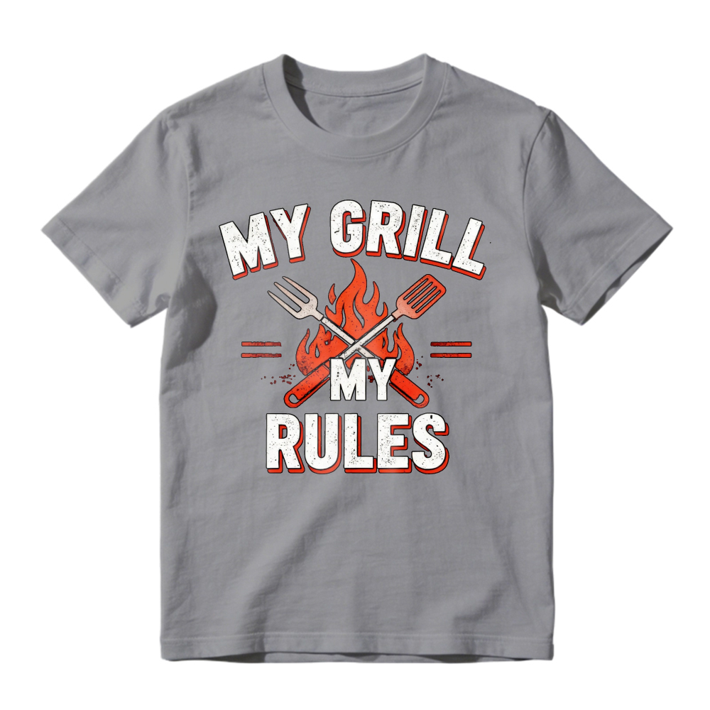 My Grill My Rules Barbecue Fork Spatula Fire Graphic Unisex Classic T-shirt
