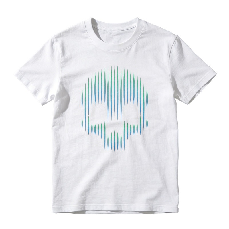 Abstract Vertical Line Skull Graphic T-shirt