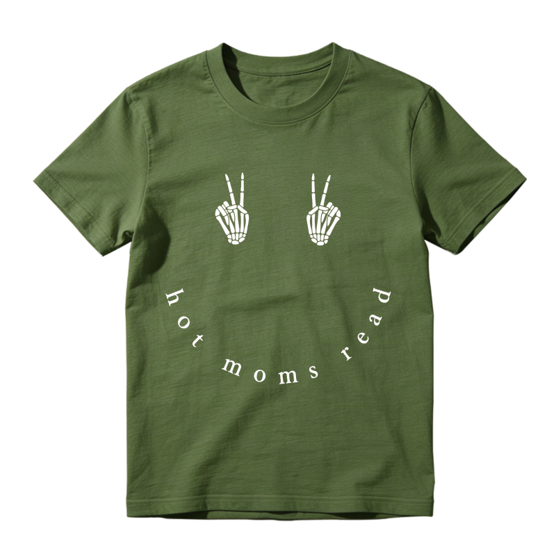 Wardrobecart Peace Sign Hands Hot Moms Read Unisex Classic T-shirt