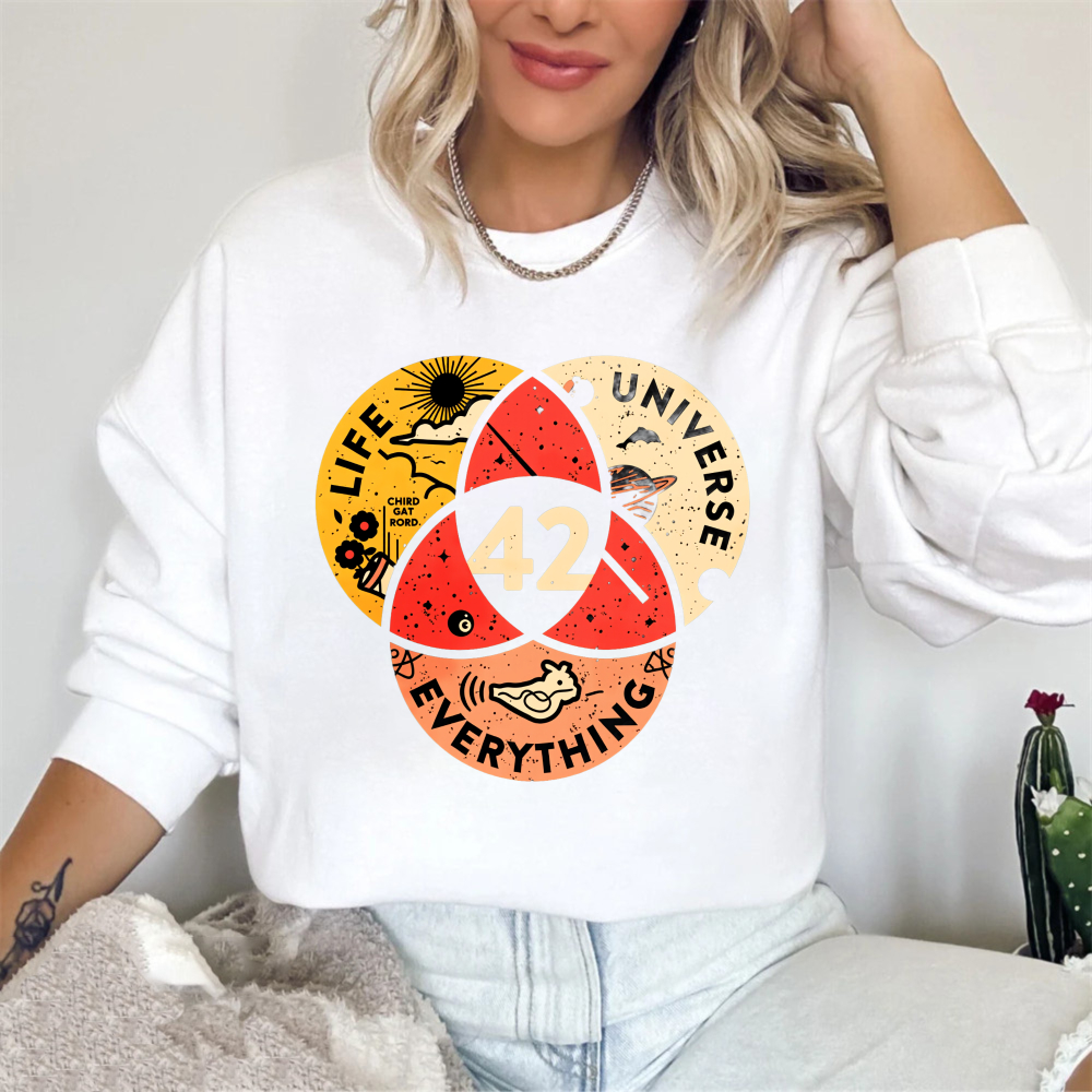 Wardrobecart Life Universe Everything 42 Venn Diagram Unisex Classic Sweatshirt