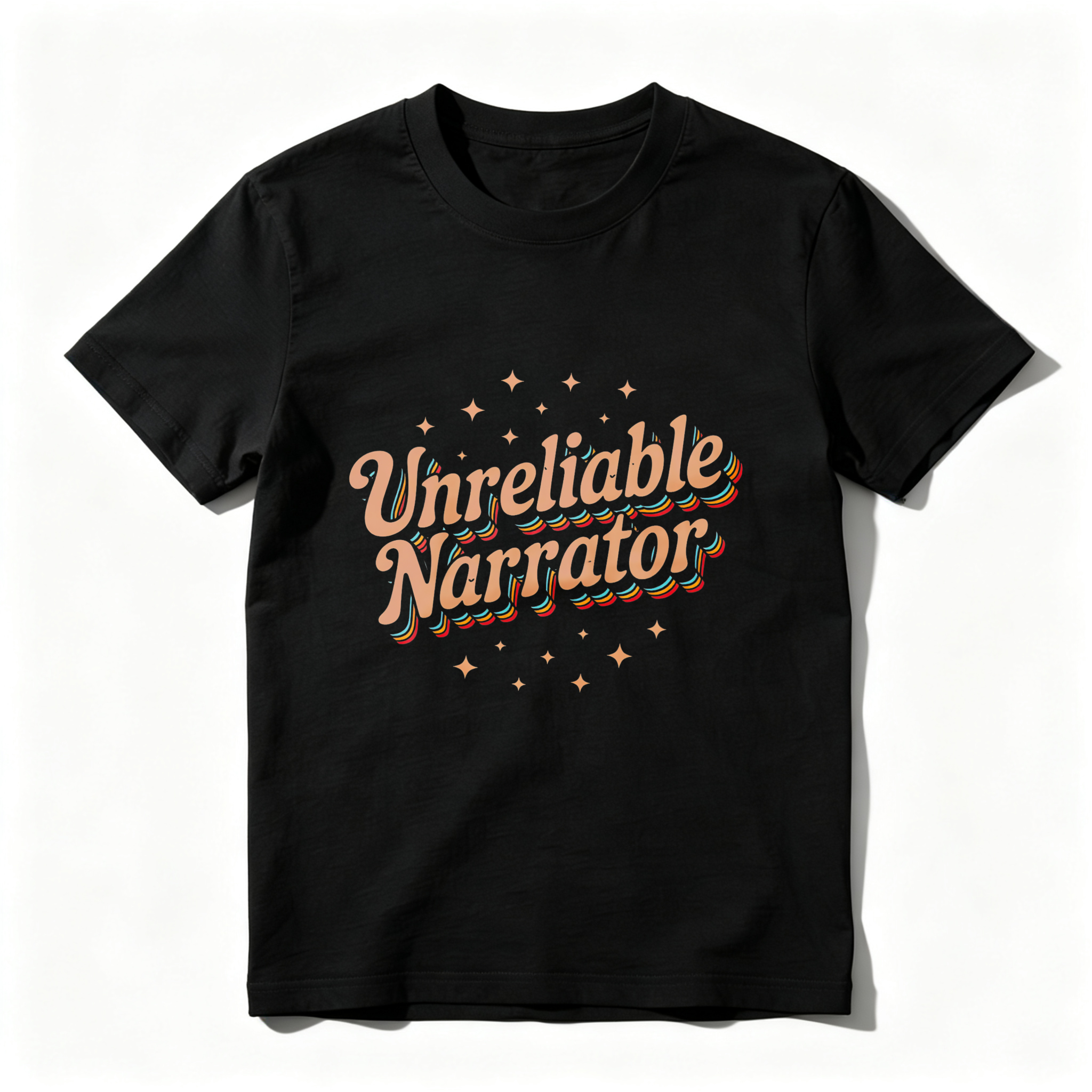 Wardrobecart Unreliable Narrator With Star Accents Tshirt
