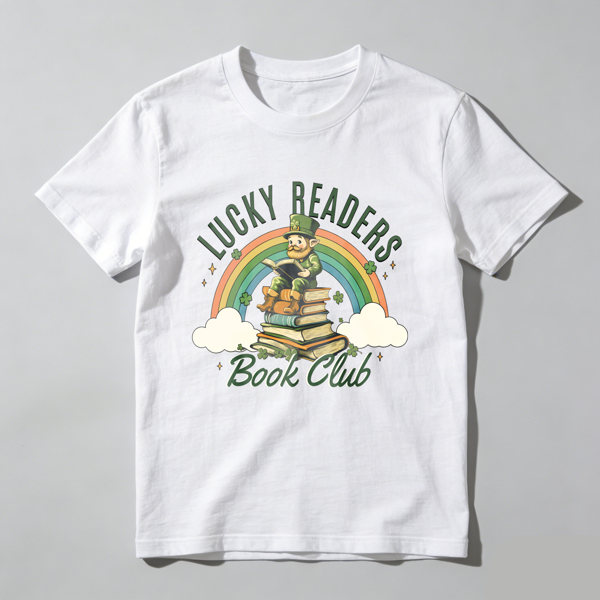 WardrobecartLucky Readers Book Club Rainbow Leprechaun Books tshirt