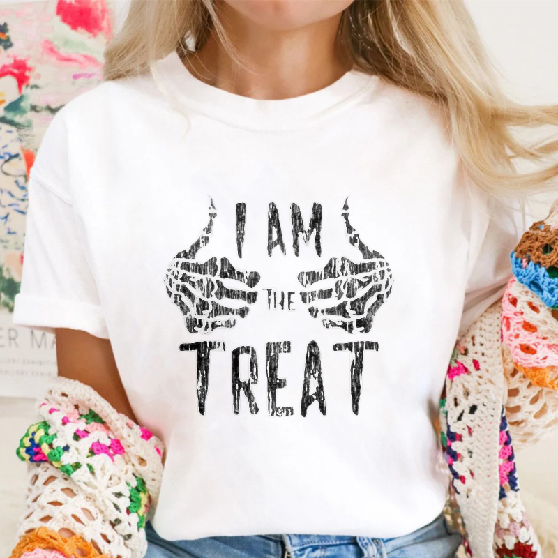 I Am The Treat Skeleton Hands Thumbs Up Halloween Graphic T-shirt