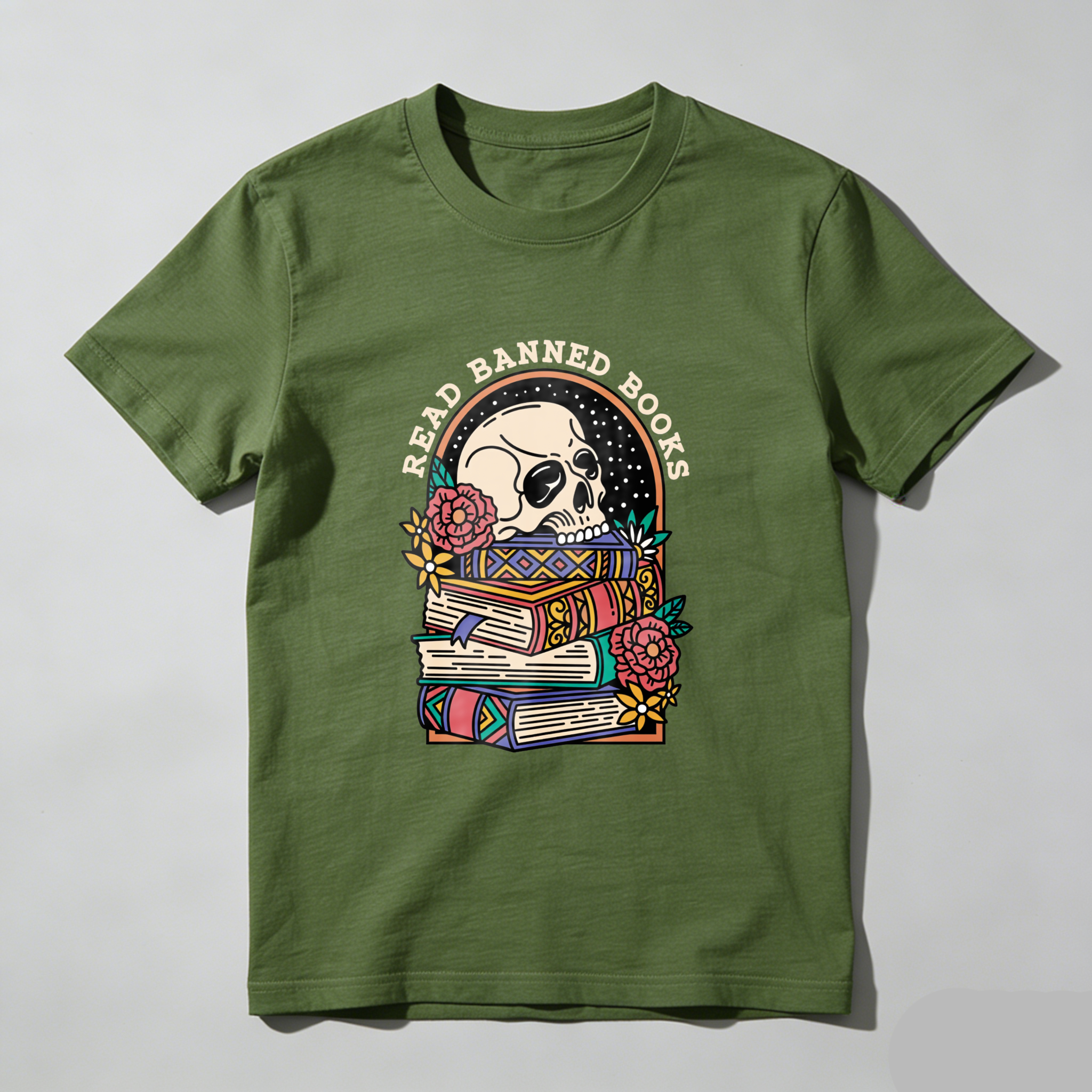 Wardrobecart Read Banned Books Skull And Books Tshirt