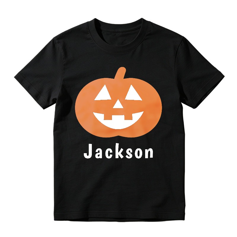 Orange Jack O Lantern Pumpkin With Jackson Name Unisex Classic T-shirt