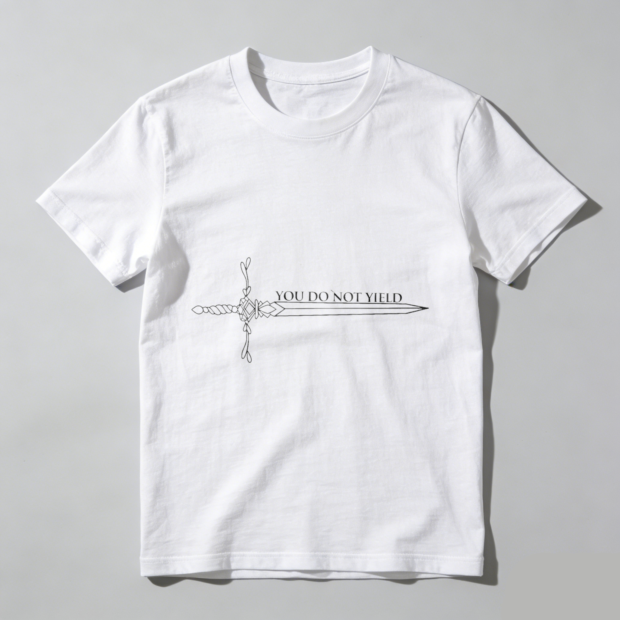 Wardrobecart Sword Design With Text You Do Not Yield Tshirt