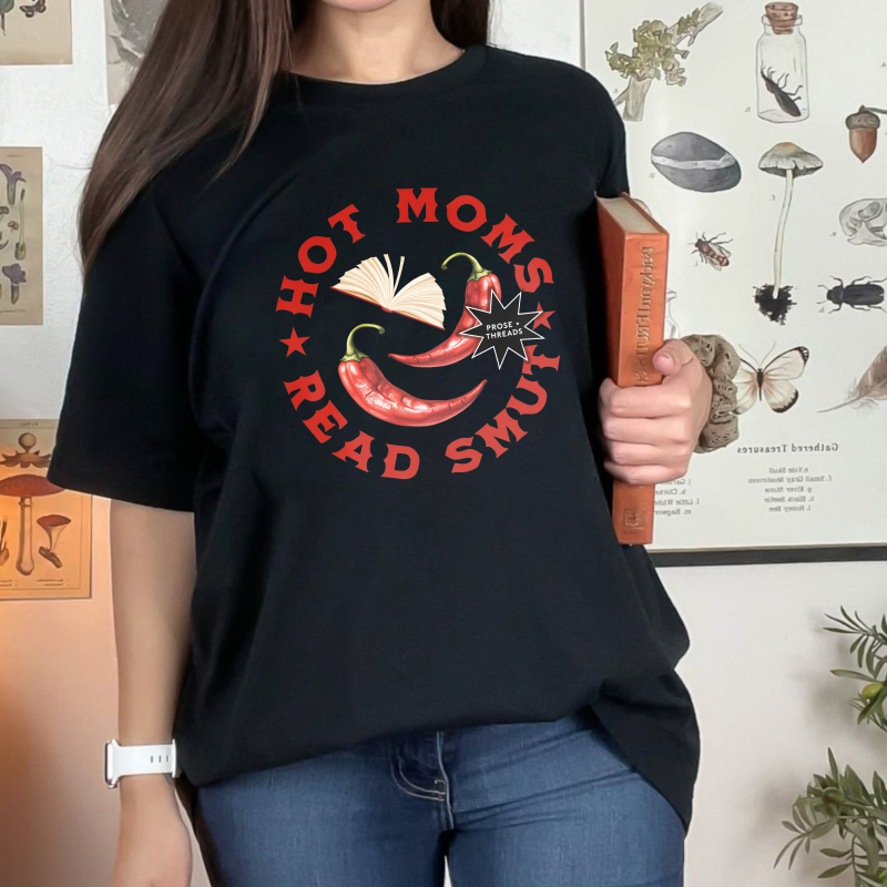Wardrobecart Hot Moms Read Smut With Chili Peppers And Book Design Unisex Classic T-shirt