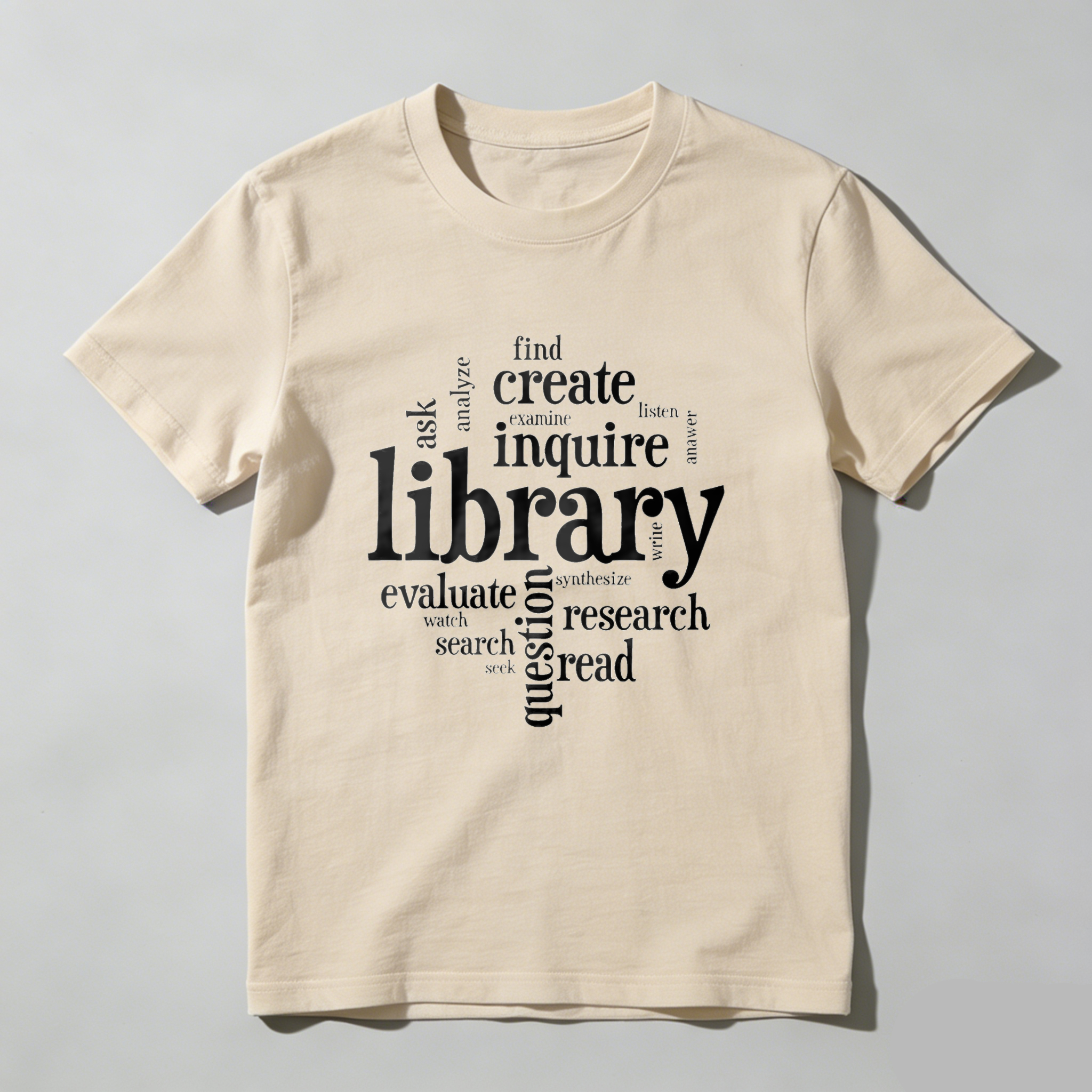 Wardrobecart Library Inquire Research Read Evaluate Create Find Ask Tshirt
