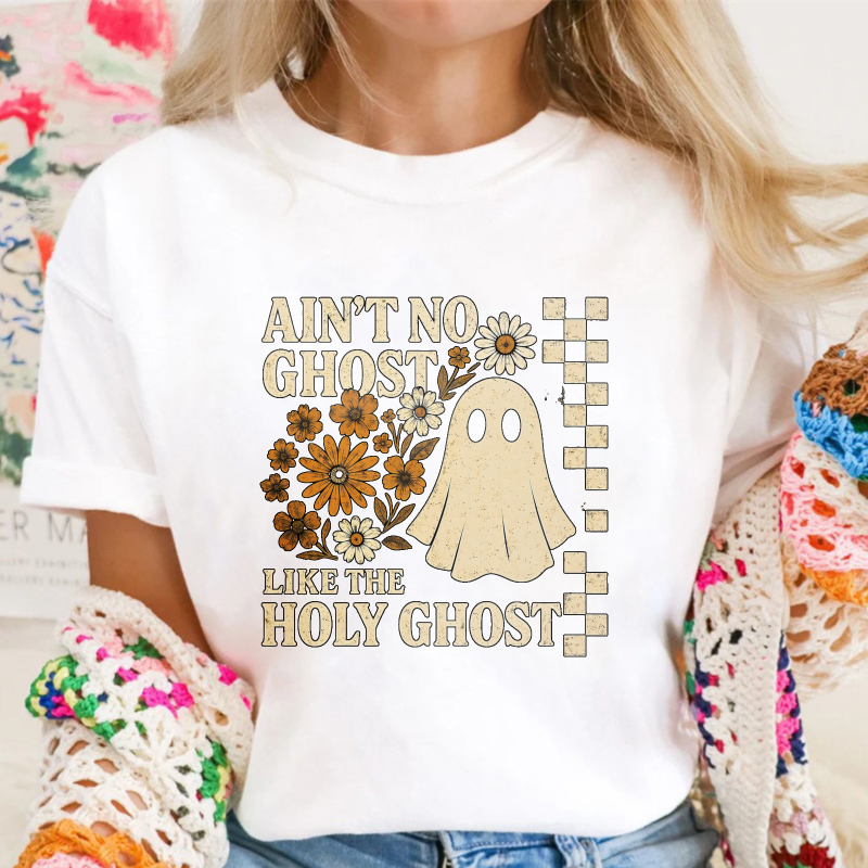 Aint No Ghost Like The Holy Ghost Retro Floral Ghost Design Unisex Classic T-shirt