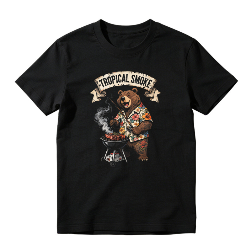 Tropical Smoke Bear Grilling Barbecue Unisex Classic T-shirt