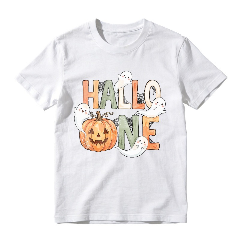 Halloween Pumpkin And Ghosts Graphic Unisex Classic T-shirt