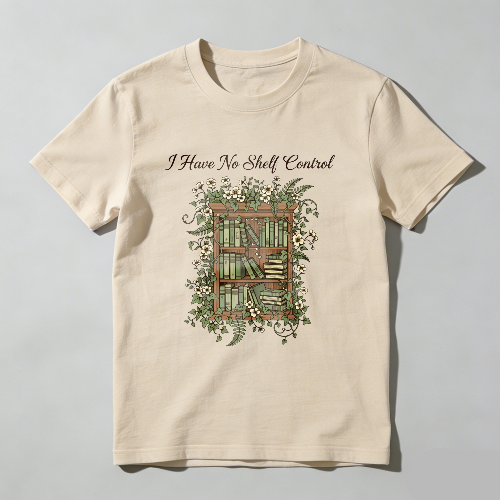 Wardrobecart Bookshelf With Flowers And Books I Have No Shelf Control Unisex Classic T-shirt