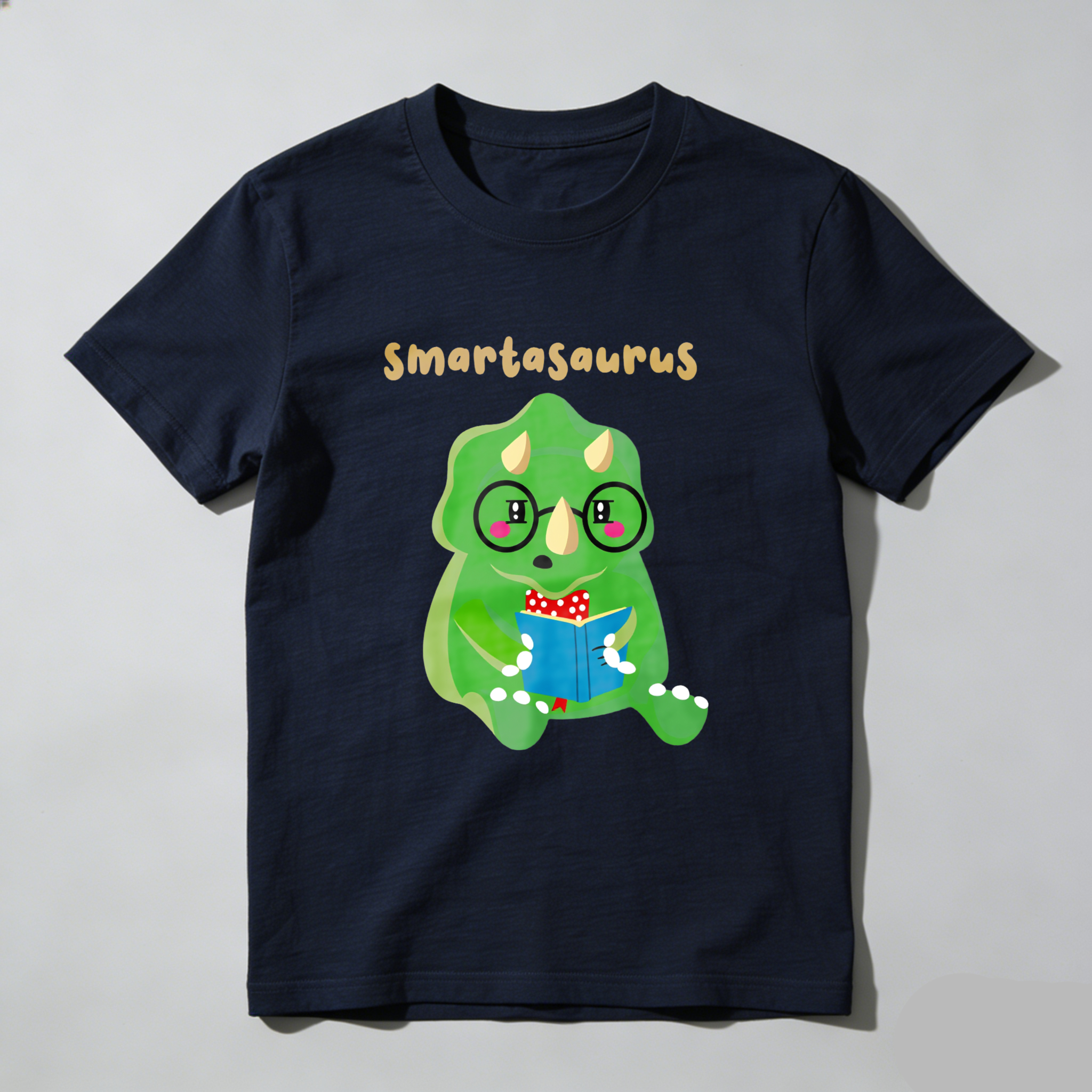 Wardrobecart Smartasaurus Dinosaur Reading Book With Glasses Tshirt