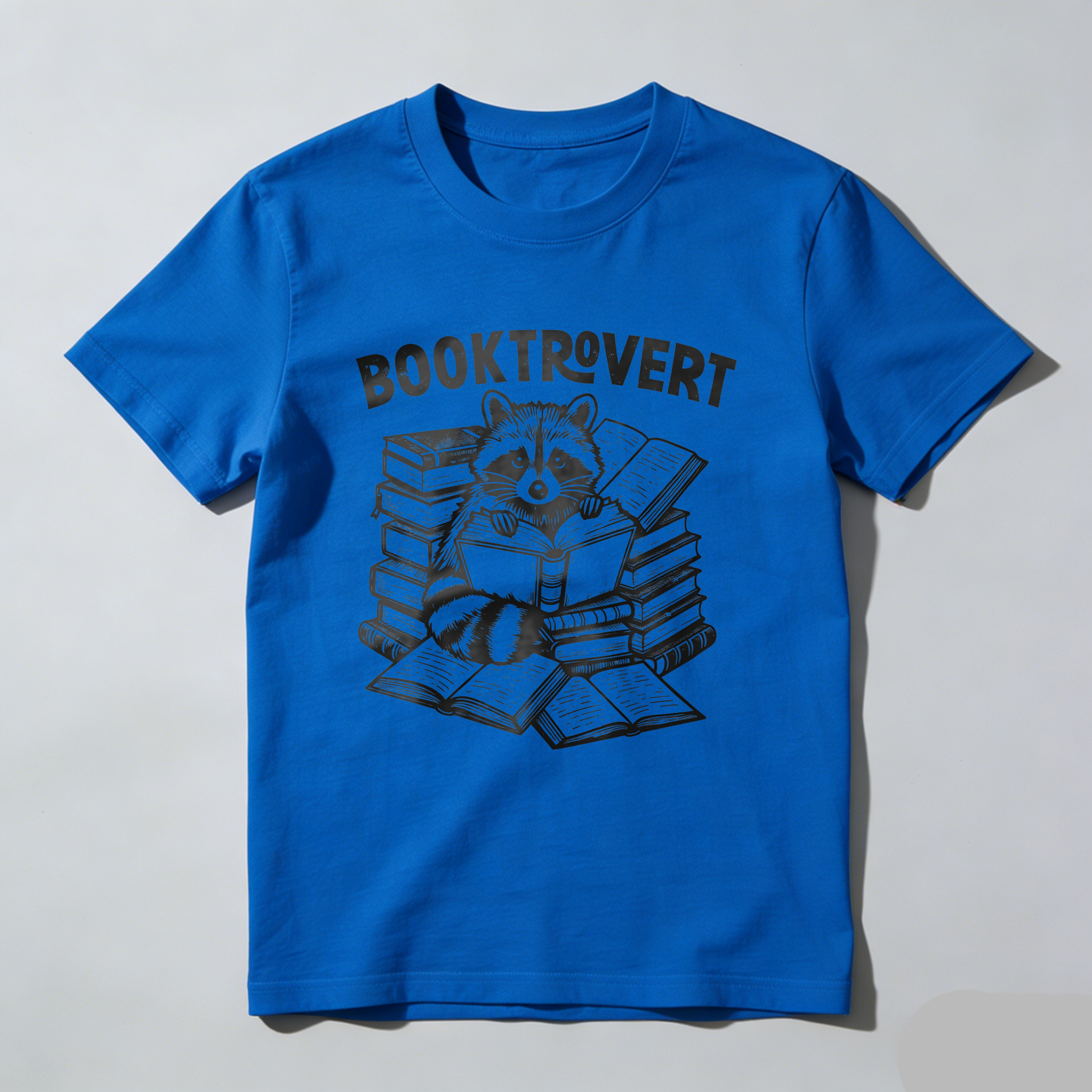 Wardrobecart Booktrovert Raccoon Reading Books Stack Tshirt