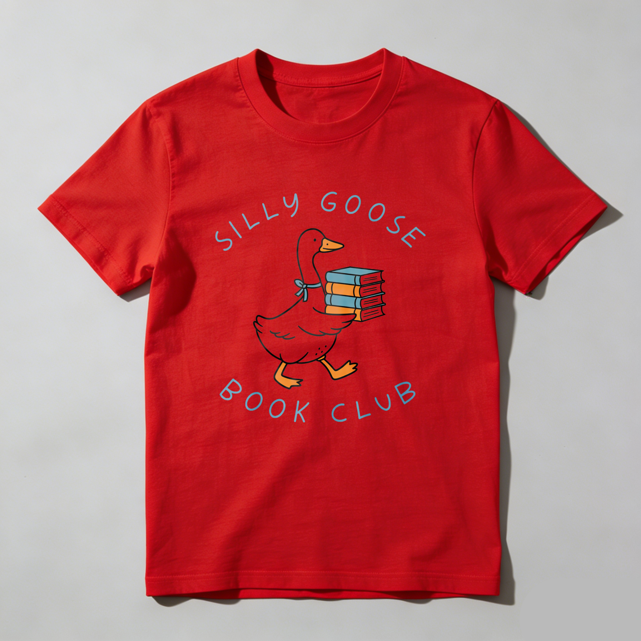 Wardrobecart Silly Goose Book Club Duck With Books Tshirt