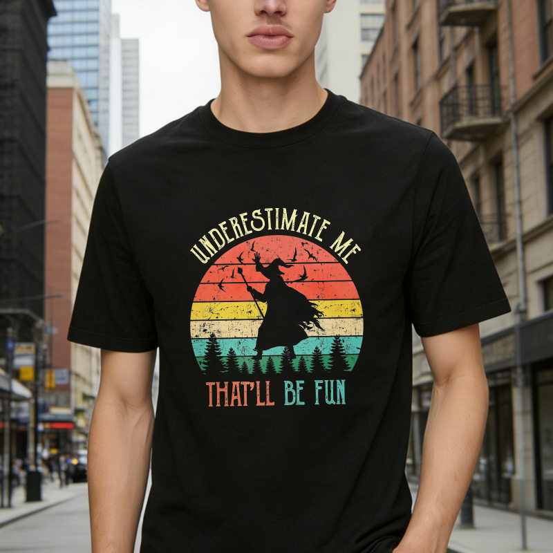 Underestimate Me Thatll Be Fun Bigfoot Sasquatch Vintage Sunset Retro Unisex Classic T-shirt