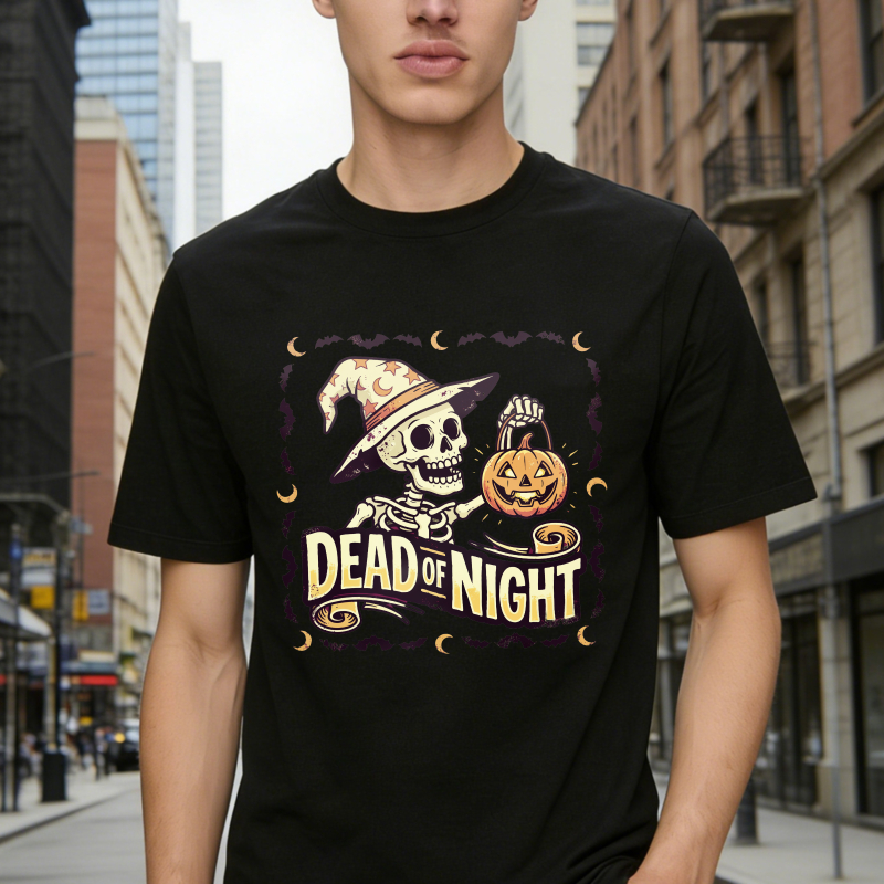 Skeleton Witch Holding Pumpkin Dead Of Night Halloween, Unisex Classic T-shirt
