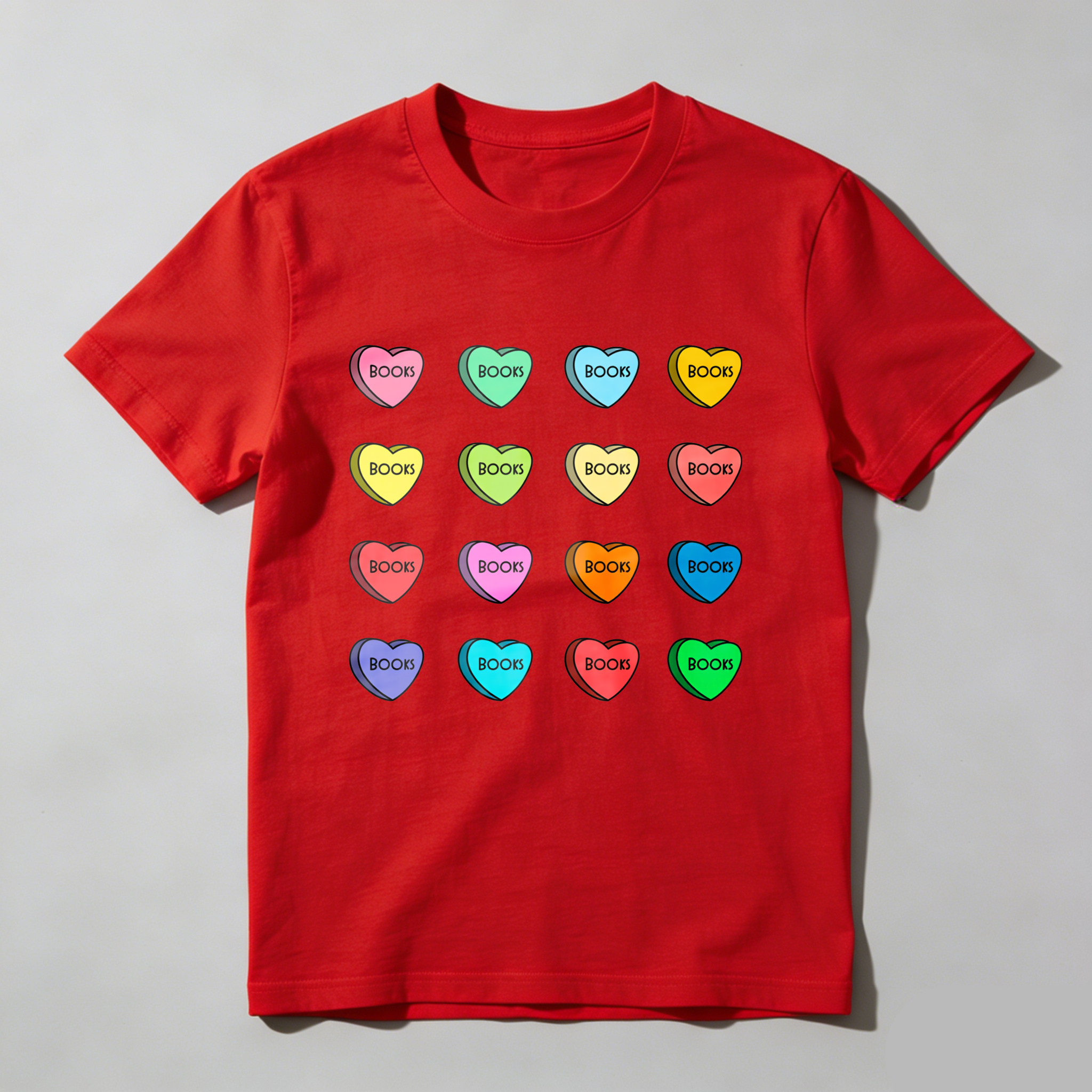 Wardrobecart Colorful Hearts With Boop Text Tshirt