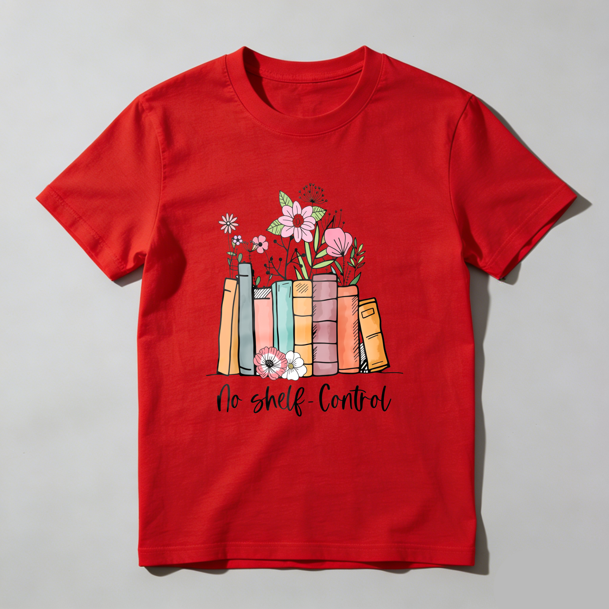 Wardrobecart Book Stack With Flowers And Text No Shelf Control Unisex Classic T-shirt