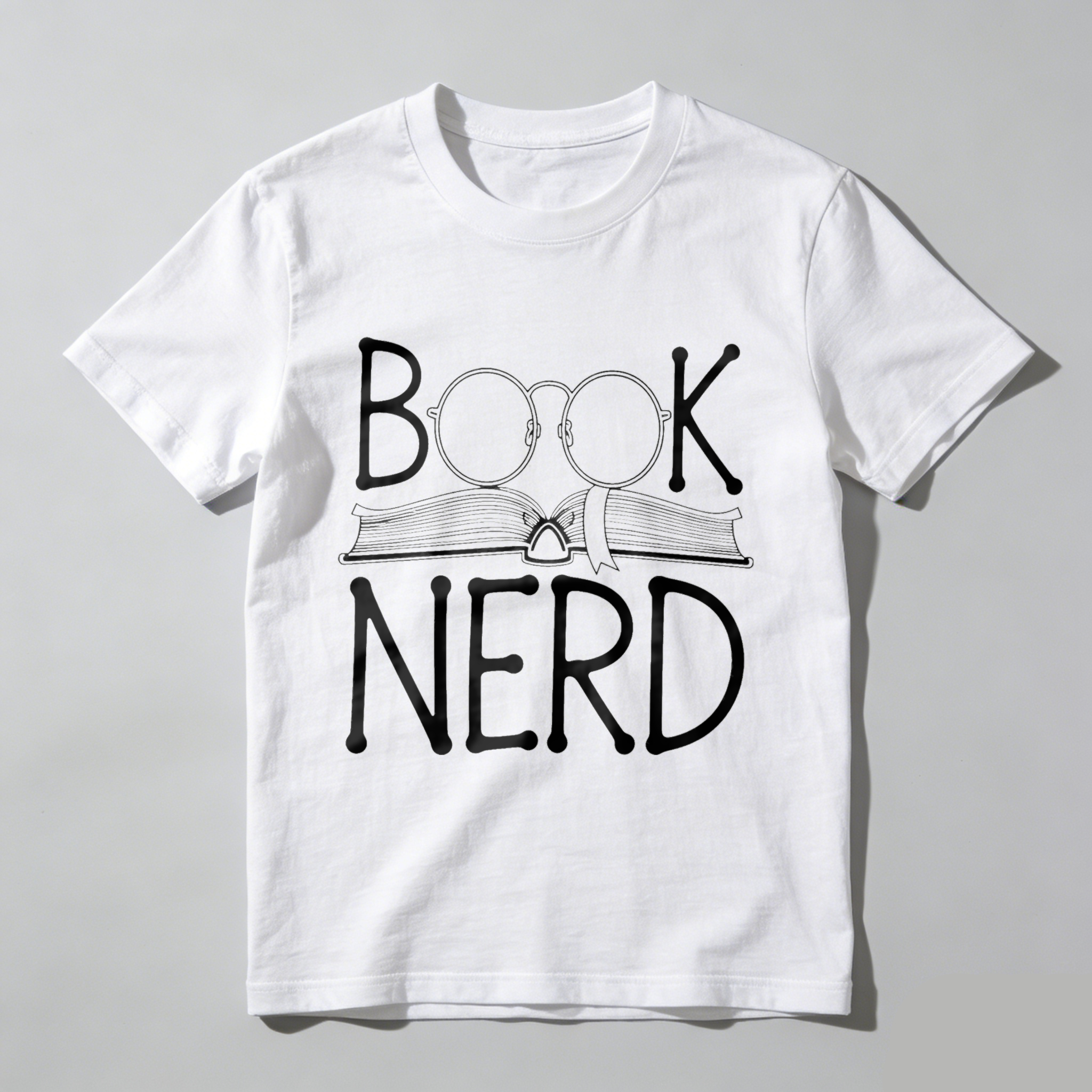 Wardrobecart Book Nerd With Glasses And Open Book Tshirt