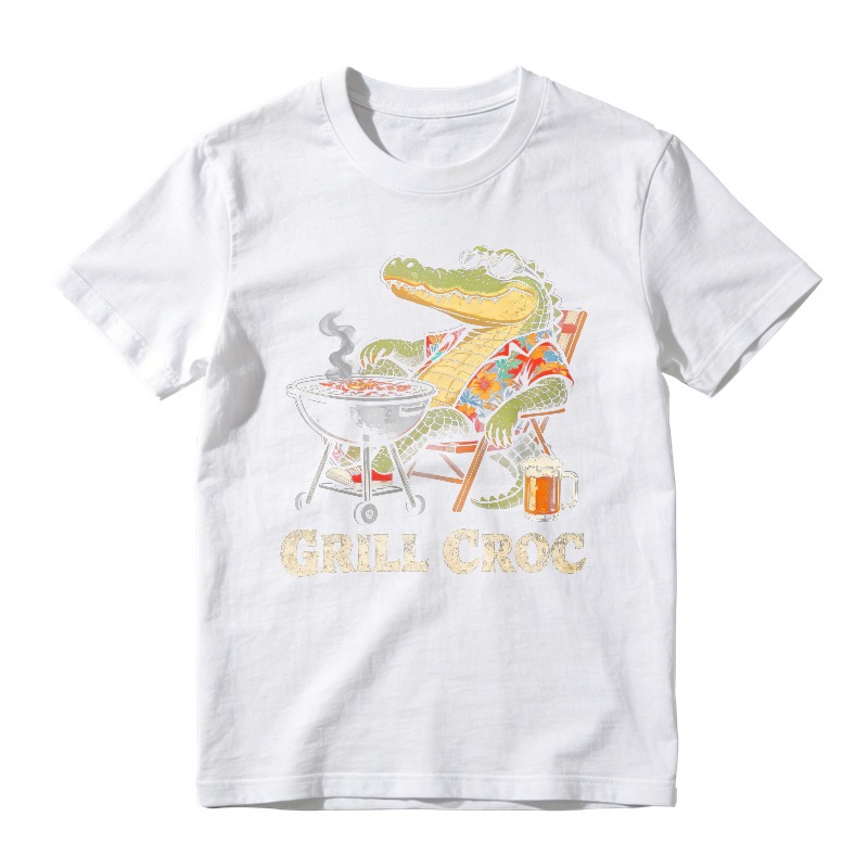 Grill Croc Funny Alligator Barbecue Beer Graphic Unisex Classic T-shirt