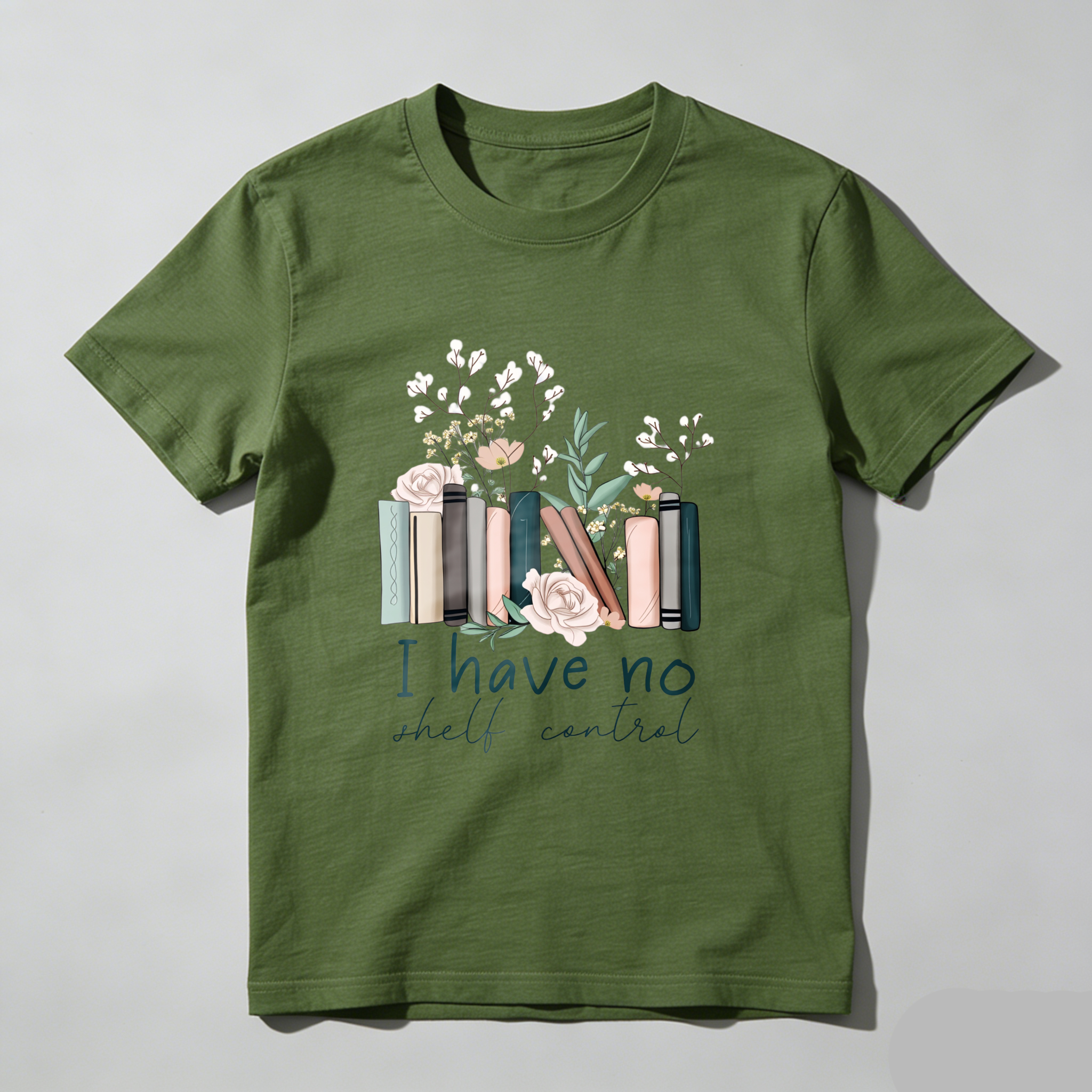 Wardrobecart Books And Flowers I Have No Shelf Control Unisex Classic T-shirt