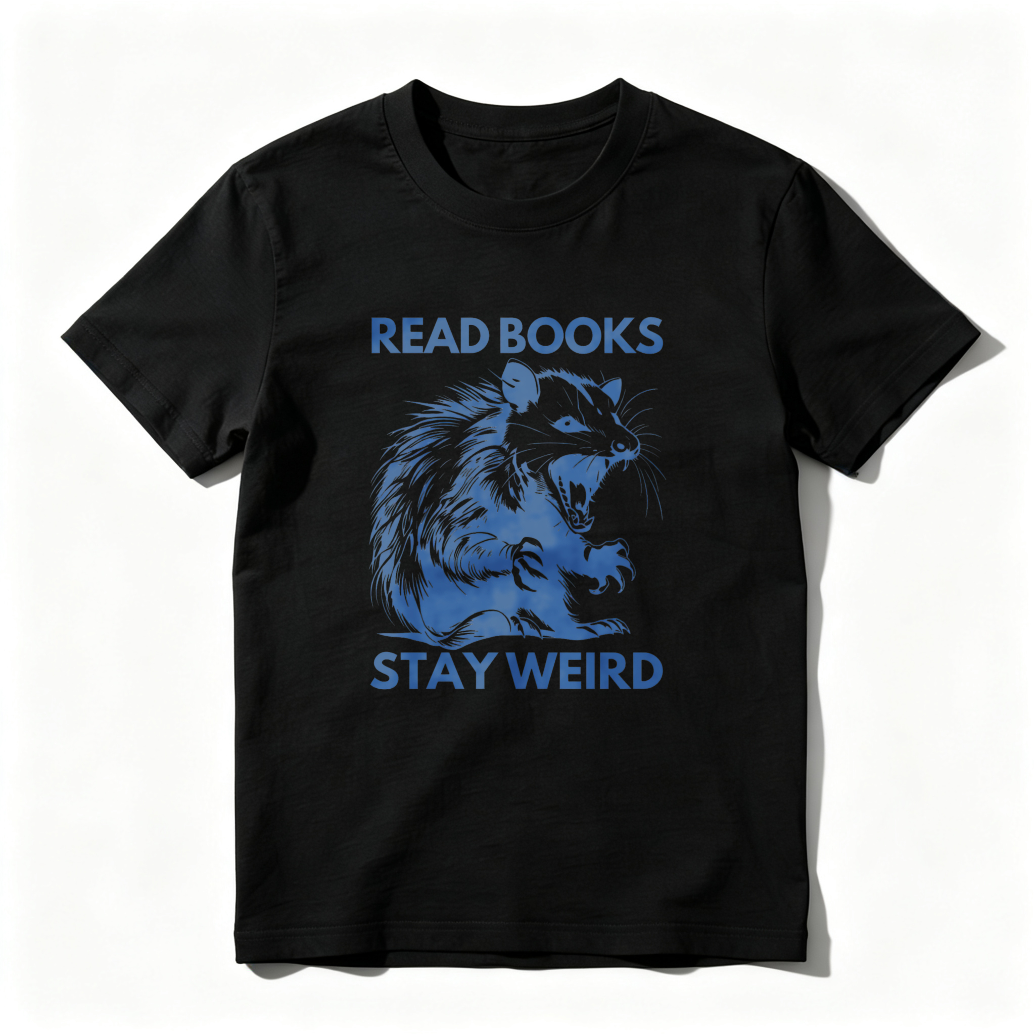 Wardrobecart Read Books Stay Weird Rat Design tshirt