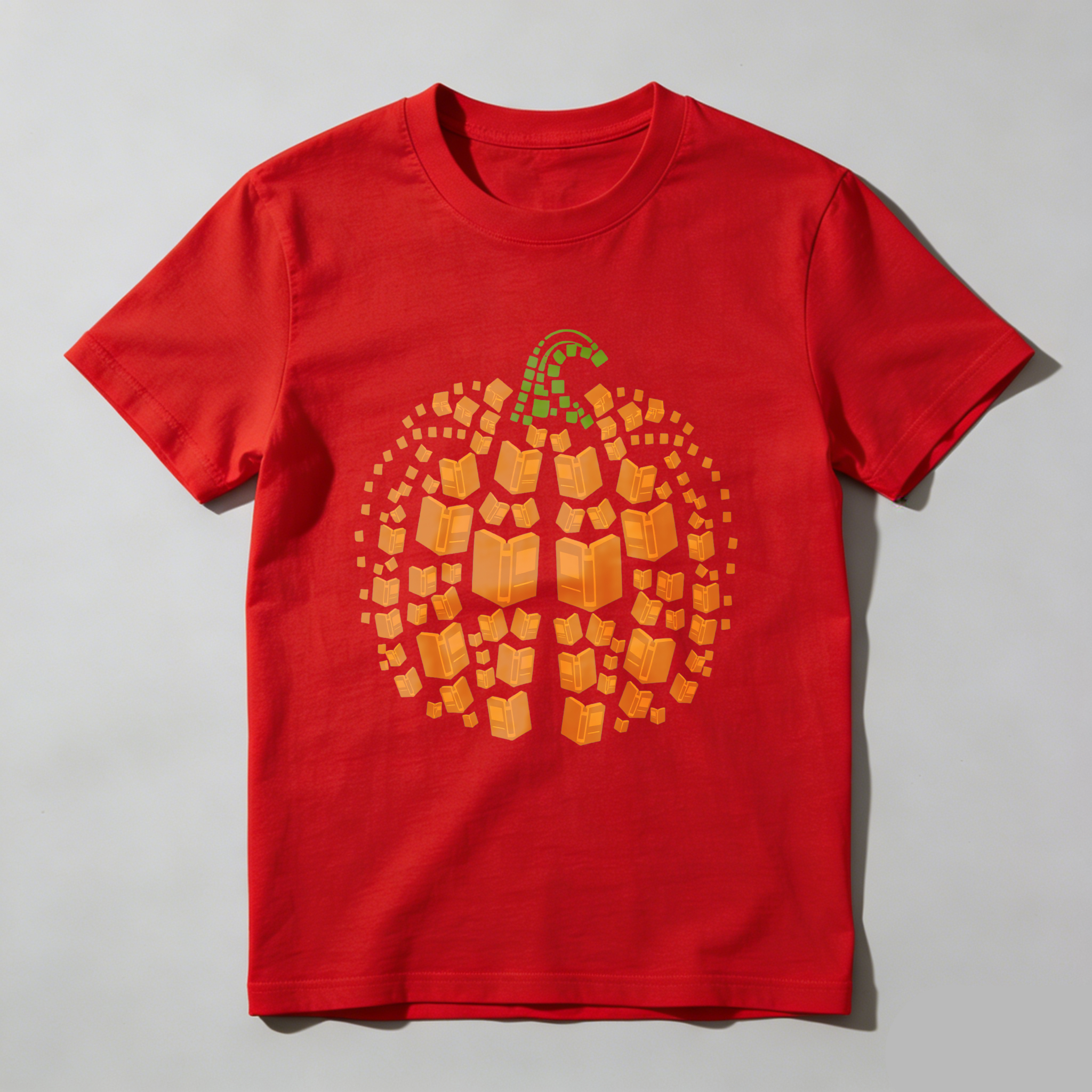 Wardrobecart Pumpkin Made Of Open Books Pattern Tshirt