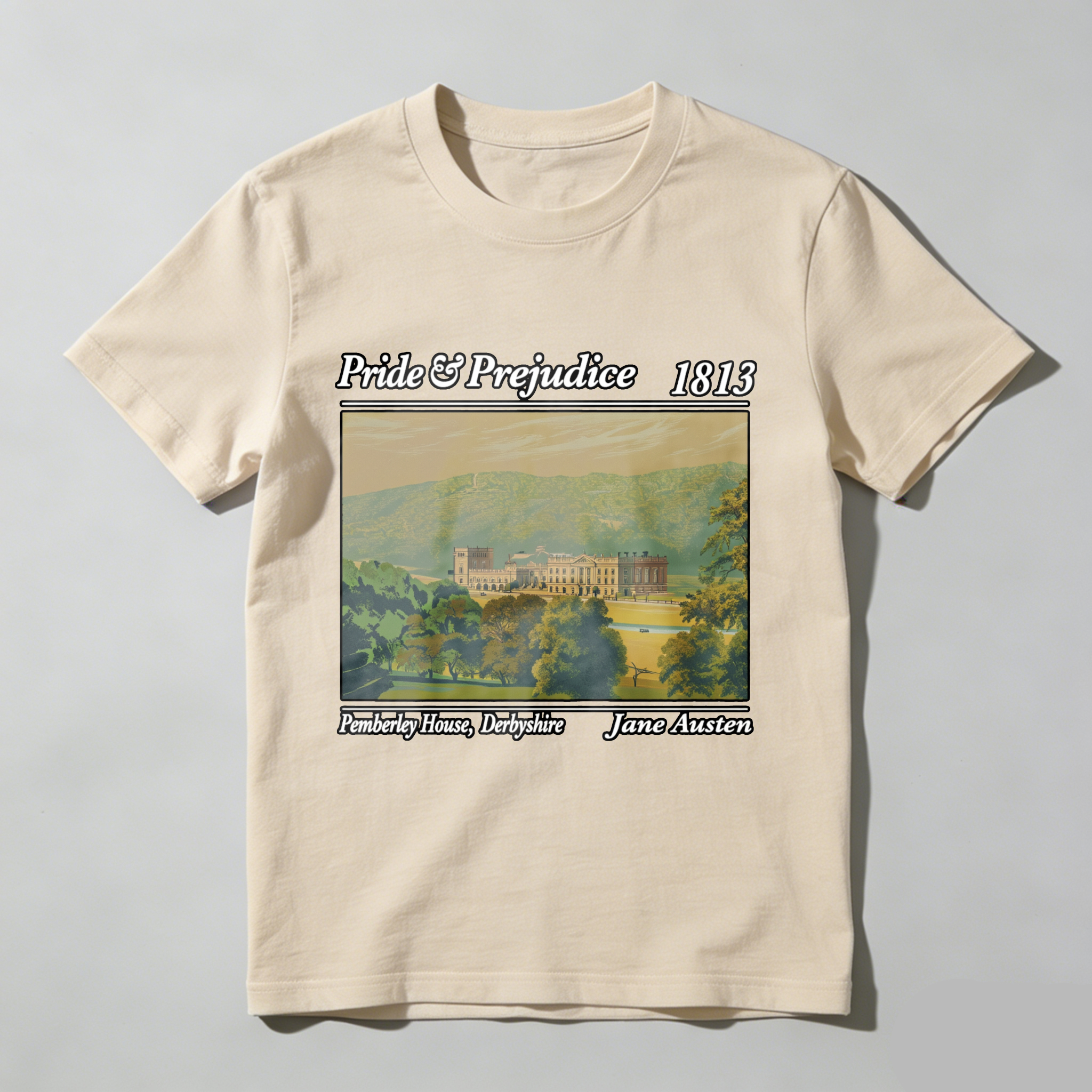 Wardrobecart Pride And Prejudice 1813 Pemberley House Derbyshire Jane Austen Tshirt