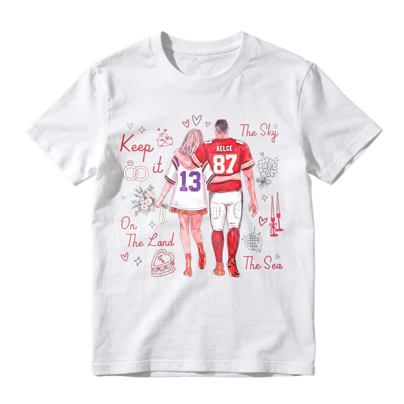 Keep It On The Land The Sky The Sea Football Couple Jersey Number 13 And 87 Kelsey Unisex Classic T-shirt